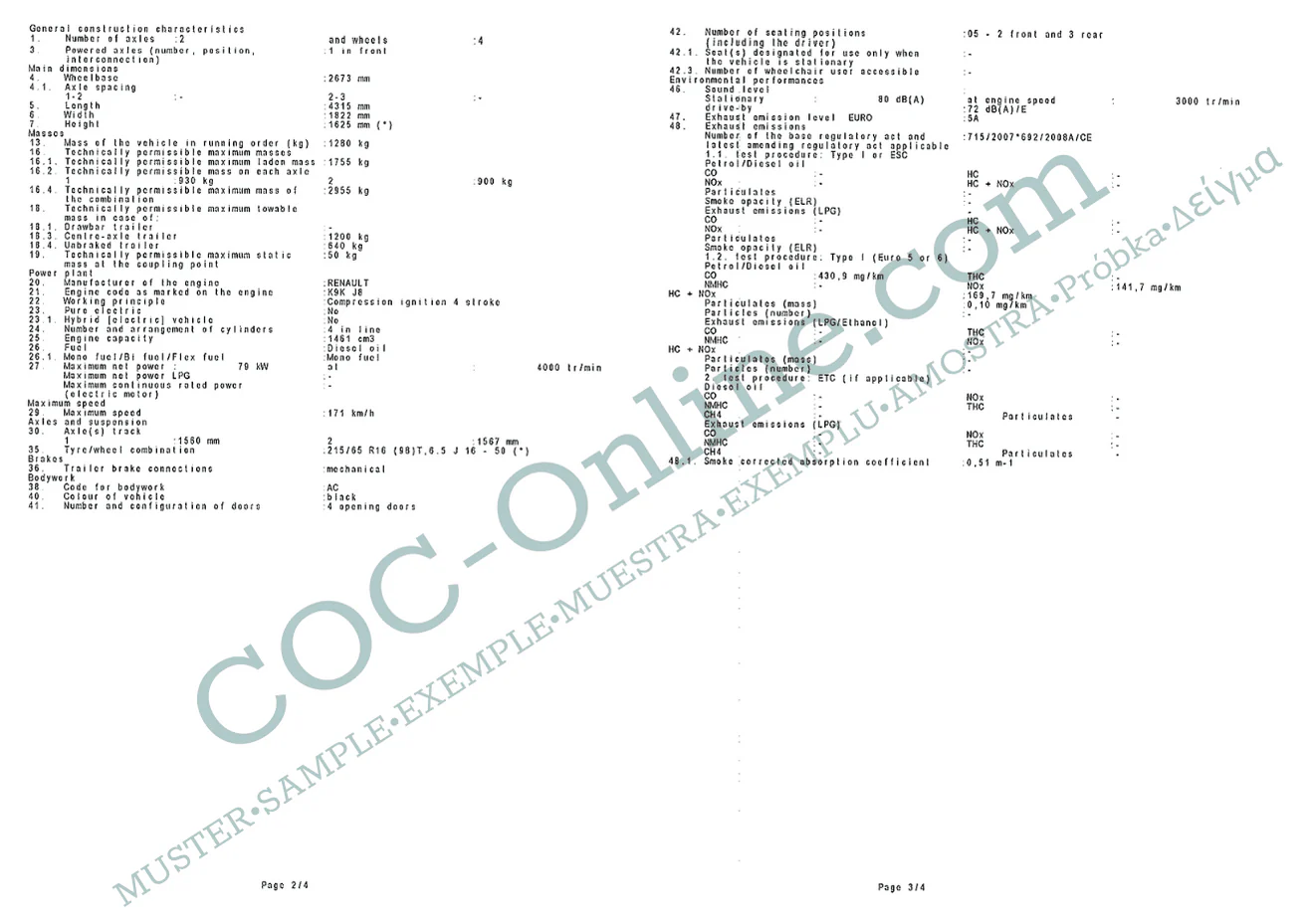 Certificate of Conformity COC DACIA - Image 4