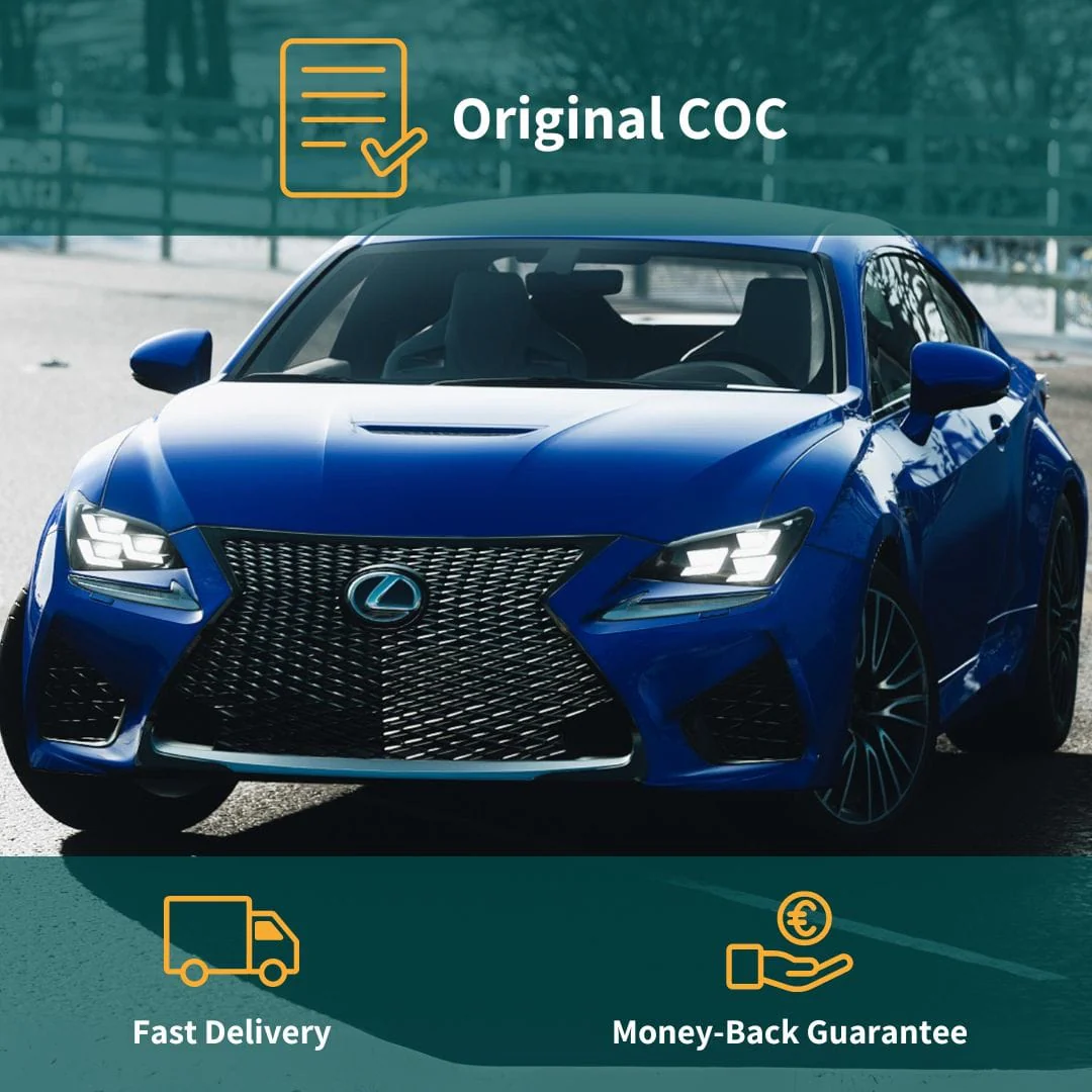 Certificate of Conformity COC LEXUS - Image 2
