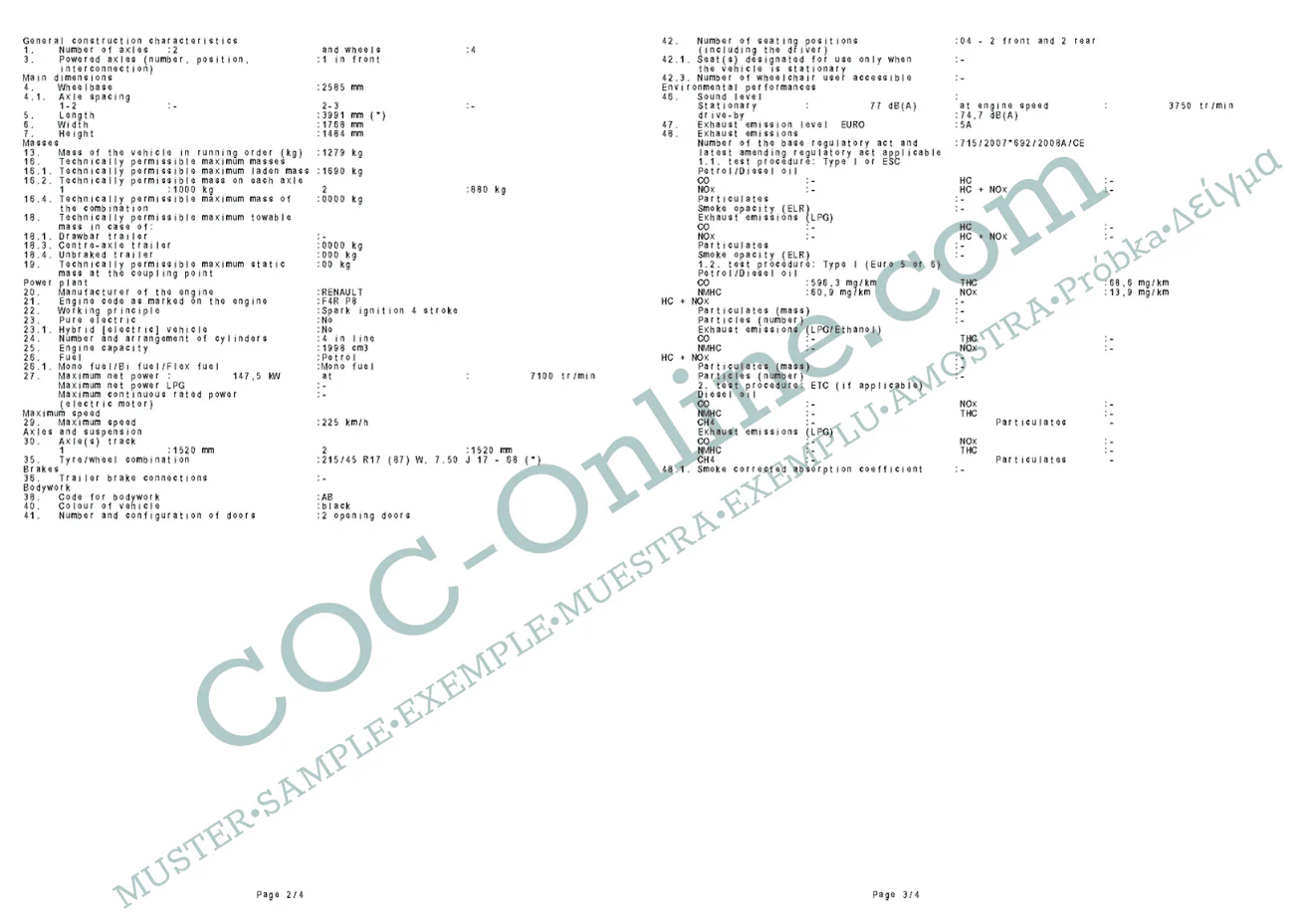 Certificate of Conformity COC RENAULT - Image 4