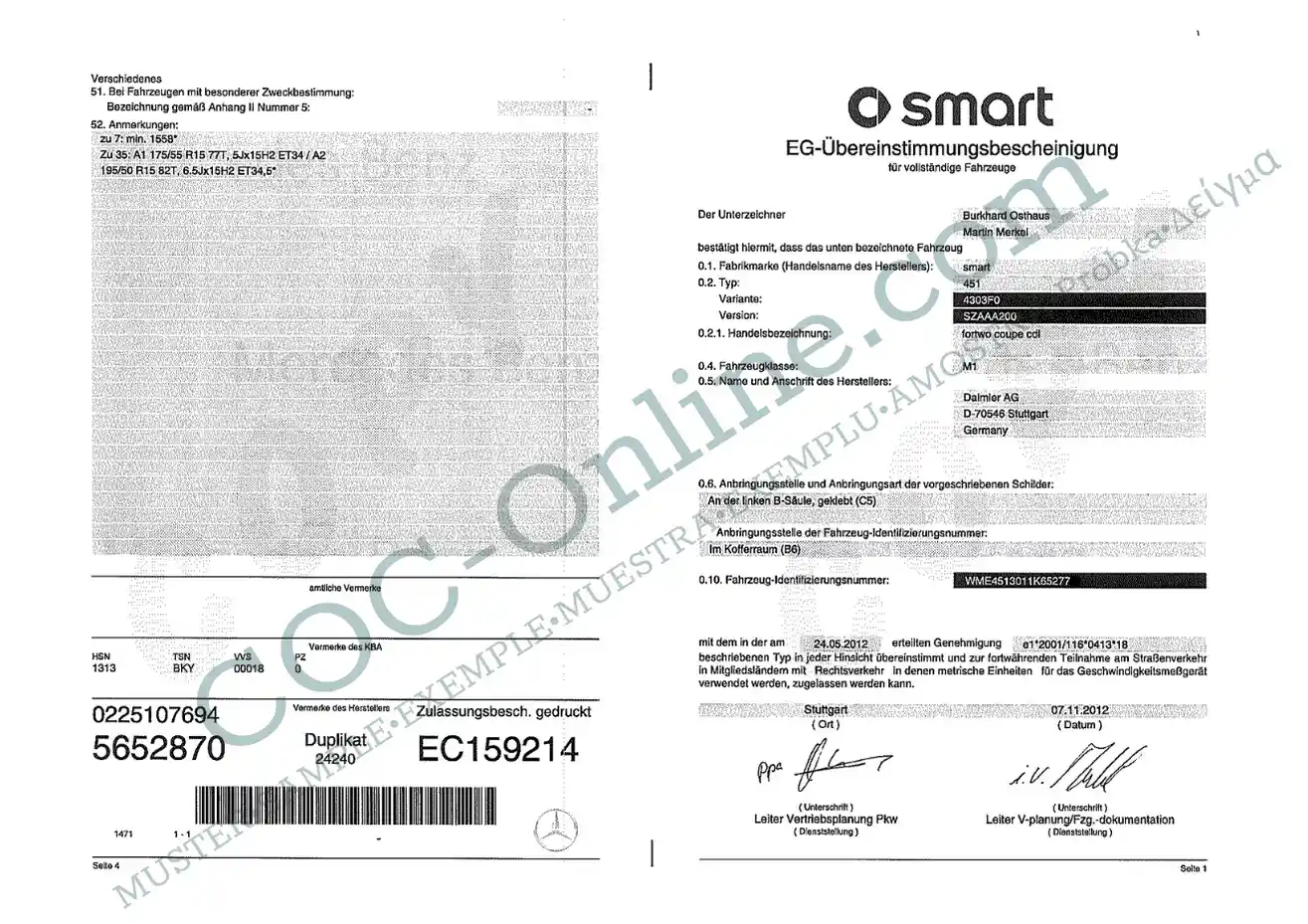 Certificate of Conformity COC SMART - Image 3